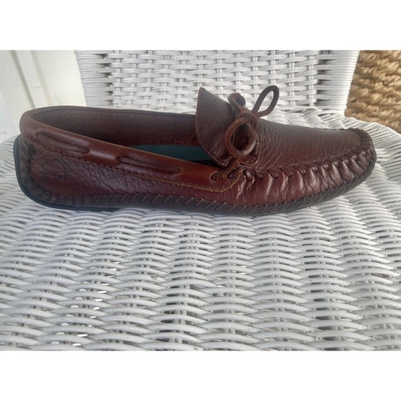 H S Trask Bozeman Montana Brown Leather Drivers Loafers Mens Size 8 1/2D - Picture 7 of 13